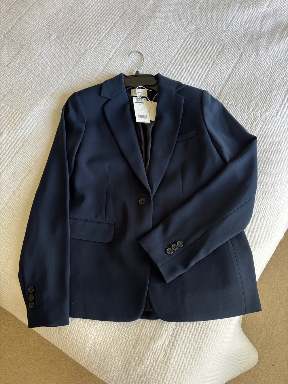 Vince Navy Single-Button Blazer